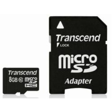  MicroSDHC 08Гб Transcend Класс 10 (адаптер)