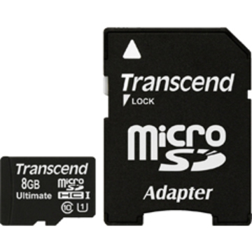  MicroSDHC 08Гб Transcend Класс 10 UHS-I Ultimate (адаптер)