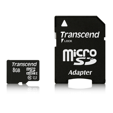  MicroSDHC 08Гб Transcend Класс 10 UHS-I (Premium, SD адаптер)