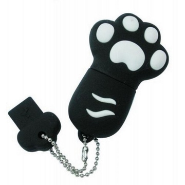 Оригинальная подарочная флешка Present ANIMAL82 128GB Black (кошачья лапка)