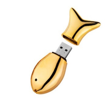 Оригинальная подарочная флешка Present ANIMAL86 08GB Gold (рыбка)