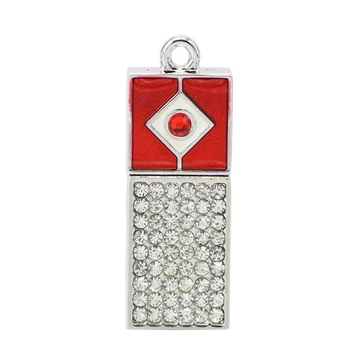 Оригинальная подарочная флешка Present ART02 04GB Red (арт-флешка с кристаллами и красным колпачком)