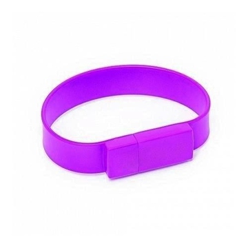 Оригинальная подарочная флешка Present BRT02 04GB Purple (флешка-браслет резиновый цветной, узкий, одноцветный)