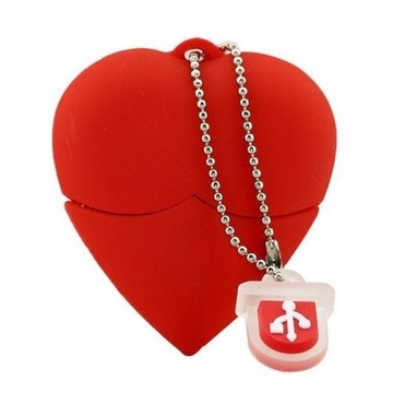 Оригинальная подарочная флешка Present HRT20 64GB Red (флешка-сердце красное, материал пластик)