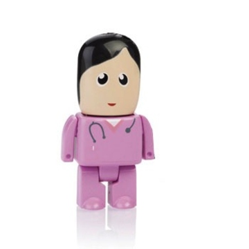 Оригинальная подарочная флешка Present MEN50 128GB Pink (медсестра в розовом халате)
