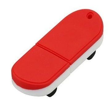Оригинальная подарочная флешка Present ORIG03 128GB Red White (флешка скейтборд)