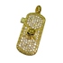 Оригинальная подарочная флешка Present SKL05 04GB Gold (прямоугольная золотая флешка, вся строна обсыпана кристаллами, черепа поверх кристаллов, сзади