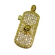 Оригинальная подарочная флешка Present SKL05 04GB Gold (прямоугольная золотая флешка, вся строна обсыпана кристаллами, черепа поверх кристаллов, сзади