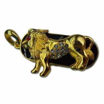 Оригинальная подарочная флешка Present ZODIAC07 16GB (знак зодиака лев на темном фоне, камни в глазу и на брюхе)