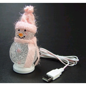 USB-сувенир Снеговик Blue с изменяющейся подсветкой
