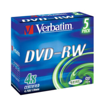 DVD-RW Verbatim Jewel Case 5шт (4.7GB, 4x, 43285)
