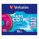 CD-R Verbatim Slim Case 10шт (700MB, 52x, Datalife+, Color, 43308)