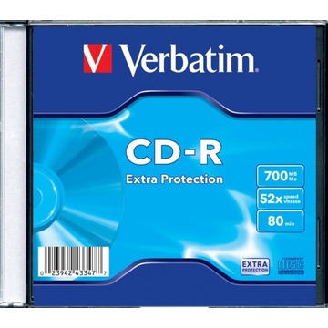 CD-R Verbatim Slim Case 1шт (700MB, 52x, 43347)
