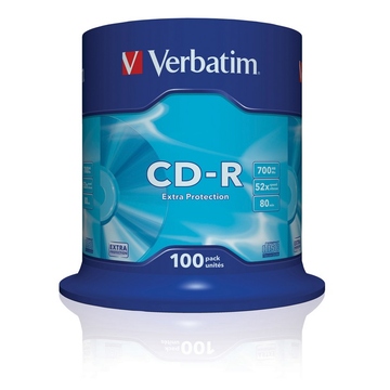 CD-R Verbatim Cake Box 100шт (700MB, 52x, Datalife, 43411)
