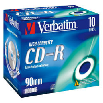 CD-R Verbatim Jewel Case 10шт (800MB, 40x, 90мин, 43428)