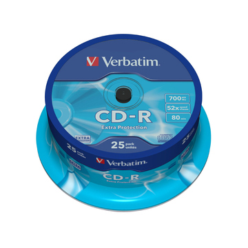 CD-R Verbatim Cake Box 25шт (700MB, 52x, Datalife, 43432)