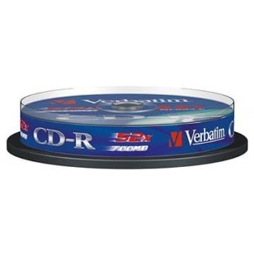 CD-R Verbatim Cake Box 10шт (700MB, 52x, Datalife, 43437)