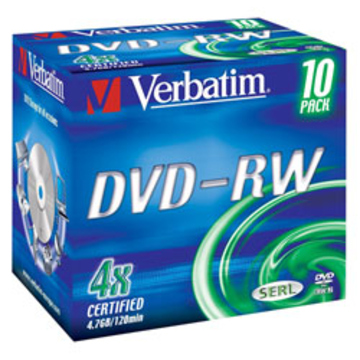 DVD-RW Verbatim Jewel Case 10шт (4.7GB, 4x, 43486)