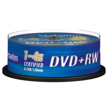 DVD+RW Verbatim Cake Box 25шт (4.7GB, 4x, 43489)