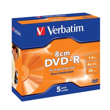 miniDVD-R Verbatim Slim Jewel Case 5шт (1.4GB, 4x)