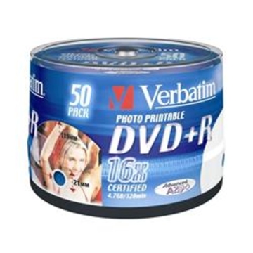 DVD+R (болванка) Verbatim Bulk 50шт (4.7GB, 16x, Printable, 43512)