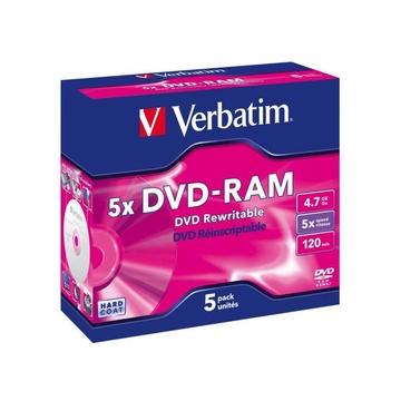 DVD-RAM Verbatim Jewel Case 5шт (4.7GB, 5x, 43529)