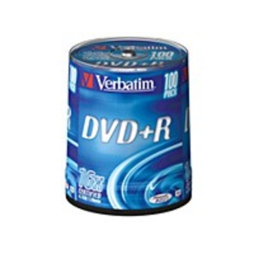 DVD+R (болванка) Verbatim Cake Box 100шт (4.7GB, 16x, 43551)