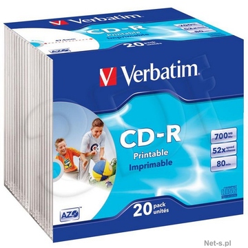 CD-R Verbatim Cake Box 50шт (700MB, 52x, Wide Thermal Printable, 43577)