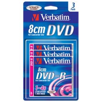 miniDVD-R Verbatim Slim Jewel Case 3шт (1.4GB, 4x)