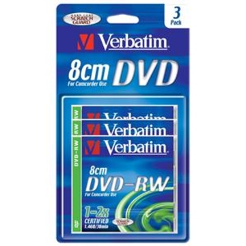 miniDVD-RW Verbatim Slim Jewel Case 3шт. (1.4GB, 2x)