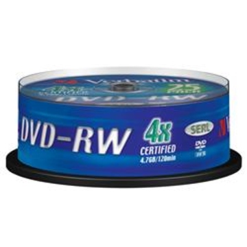DVD-RW Verbatim Cake Box 25шт (4.7GB, 4x, 43639)
