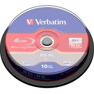 Blu-Ray BD-RE ("болванка") Verbatim Cake Box 10шт (25GB, 2x, 43694)