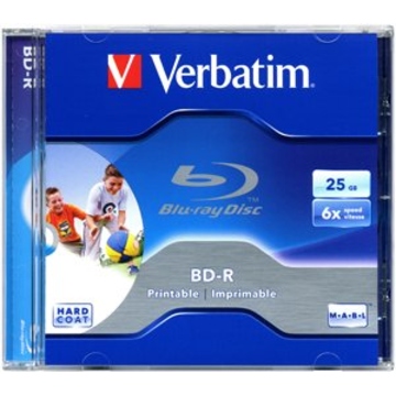 Blu-Ray BD-R Verbatim Jewel Case 1шт (25GB, 6x, Printable)