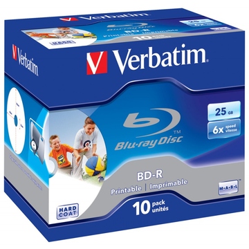 Blu-Ray BD-R Verbatim Jewel Case 10шт (25GB, 6x, Printable)