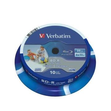 Blu-Ray BD-R Verbatim Cake Box 10шт (25GB, 6x, Printable, LTH, 43751)