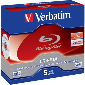 Blu-Ray BD-RE ("болванка") Verbatim Jewel Case 5шт (50GB, 2x, 43760)