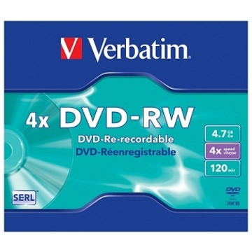 DVD-RW Verbatim Jewel Case 1шт (4.7GB, 4x, 43764)