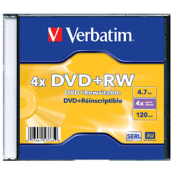 DVD+RW Verbatim Slim Case 1шт (4.7GB, 4x, 43765)