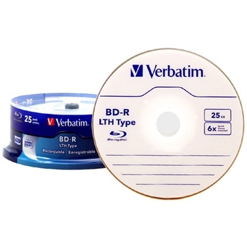 Blu-Ray BD-R Verbatim Cake Box 25шт (25GB, 6x, 43772)